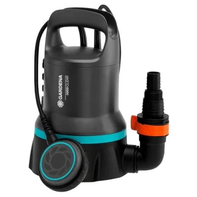 Image de Pe éva subs 9000 Gardena : Ppe p eaux claires débit 9 000 l/h, comm flott ac opti fonction continu, aspir plat 2 mm, syst rac rap 300 W (09030 20)