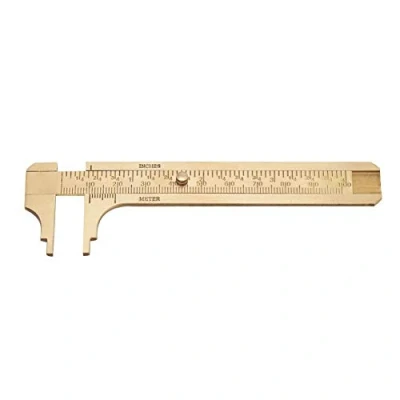 Image de Jauge Vernier Pied à coulisse Règle 1pc en laiton coulissante outil de mesure Double échelles mm/pouce(100mm)