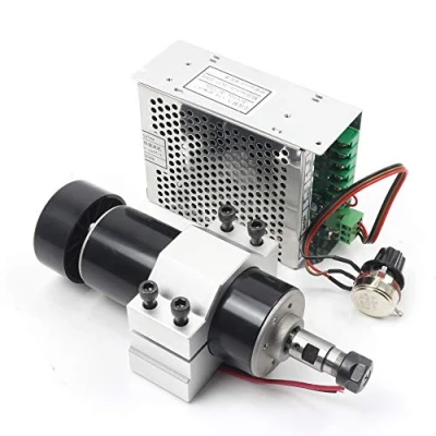 Image de RATTMMOTOR Kit de refroidissement, à air, 500 W, moteur broche ER11, 0,5 kW, 12000 tr/min, régulateur vitesse PWM 220 V, support montage 52 mm, avec vis pour la gravure