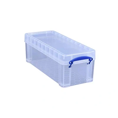 Image de Really Useful Box Lot de 3 boîtes rangement transparentes 6,5 litres pour l&#039;organisation à la maison et au bureau avec couvercle sécurisé poignées fermeture clip