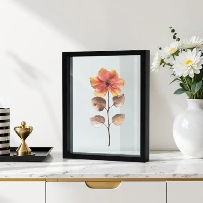 Image de Afuly Cadre Photo 13X18 Verre Flottant jusqu&#039;à 20X25 Noir Bois Double Face Moderne Table ou Mur