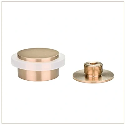 Image de EVI Herrajes Butée De Porte Adhésive 45 x 20 mm Base filetée Caoutchouc Blanc Laiton Finition Mate Outils, Vis + Cheville Fixation Compris Mod. I 203/35X19 B DUAL LMT