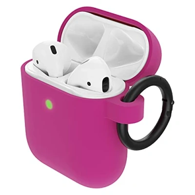 Image de Otterbox coque Soft Touch pour AirPods (1e Gen 2016 / 2e 2019), de protection antichoc, anti chute, ultra mince, rayures et éraflures Apple AirPods, Mousqueton inclus, Rose