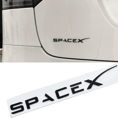 Image de XYHAOAI Emblèmes arrière avec Lettres d&#039;insertion de hayon en Relief 3D compatibles Tesla Model 3/S/X/Y, Support adhésif 3M,Matt Black,SpaceX