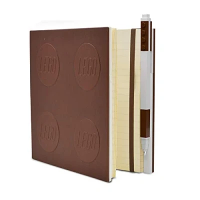 Image de IQ LEGO Carnet stationnaire avec fermeture de papeterie stylo gel Marron