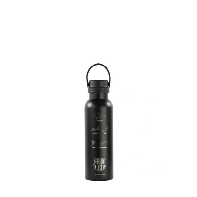 Image de safta F.C. Barcelona Black bouteille isotherme, d&#039;eau, acier inoxydable, double isolation, 12h de boisson chaude et 24h froide, 7,3 x 25 cm, 600 ml, Noir, M, Décontracté