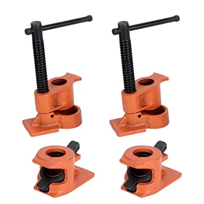 Image de 2 Pièces Serre joint à Tube, 1/2 in Ensemble de Pinces Bois, H Style Colliers Serrage Vis en Fonte Robuste Menuisier, Jeu d&#039;Étau Bois Établi Travail, avec Base Large
