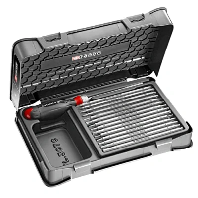 Image de FACOM Composition de Tournevis 3 en 1 Protwist Multilames avec 15 Lames Manche Ergonomique Bi Matière Cliquet 45 Dents Grande Qualité ATCL.2A15