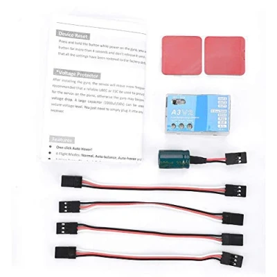 Image de Fictory contrôleur de vol RC, Stabilisateur gyroscopique, F50A Gyroscope 3 essieux A3 V2 Système stabilisation pour Avion RC à voilure Fixe