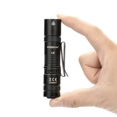 Image de PIOOCAN Petite lampe de poche à batterie 1200 lumens pour EDC, LED rechargeable avec 4 modes, mini très lumineuse, camping, pêche, randonnée, réparation et urgence