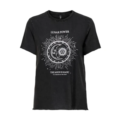 Image de ONLY Onllucy LIFE Tshirt imprimé weißschwarz, Femme, Taille: XS, Weiß schwarz