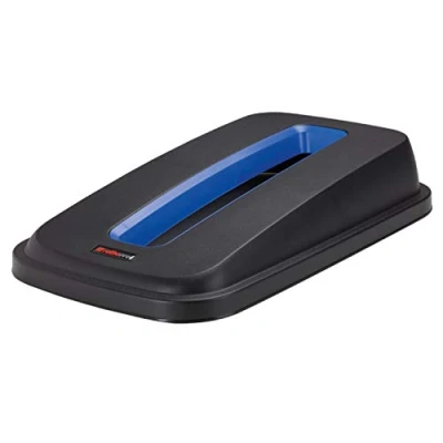 Image de RothoPro Selecto Premium Couvercle de la poubelle Premium, 55l/70l idéal pour le papier, Plastique (PP) sans BPA, noir/bleu, (49.0 x 29.0 9.0 cm)
