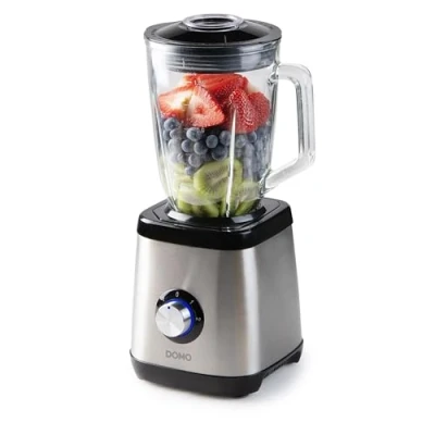 Image de DOMO DO1133BL Blender acier inoxydable bol en verre 1,5 L 1000 W