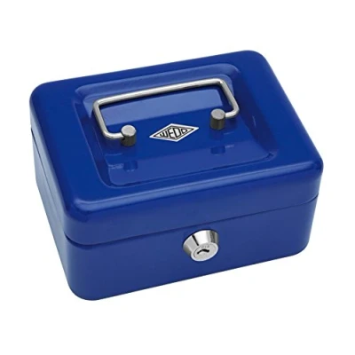 Image de Wedo 145103X Caissette à monnaie 4 compartiments 15,2 x 11,5 8 cm Bleu