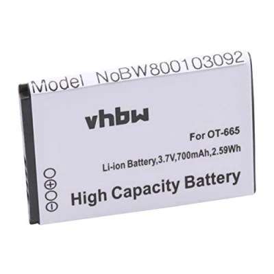 Image de vhbw Batterie Remplacement pour Alcatel CAB22D0000C1, CAB22B0000C1 téléphone Portable (700mAh, 3,7V, Li ION)