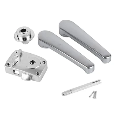 Image de EBTOOLS pour bouton porte salle de bain serrure RV, ensemble levier toilette poignée Chrome poli camping car RV Yac