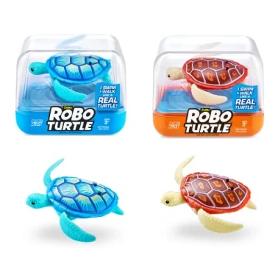 Image de ROBO ALIVE Turtle Tortue de Natation robotique (Lot 2, Orange et Bleue), 71100A