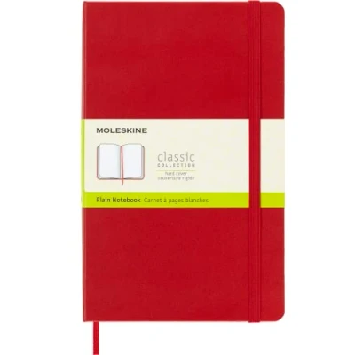 Image de Moleskine Carnet de Notes Classique Papier à Pages Blanches Journal Couverture Rigide Taccuino a Pagine Bianche, Rouge, Format Large 13 x 21 cm 240