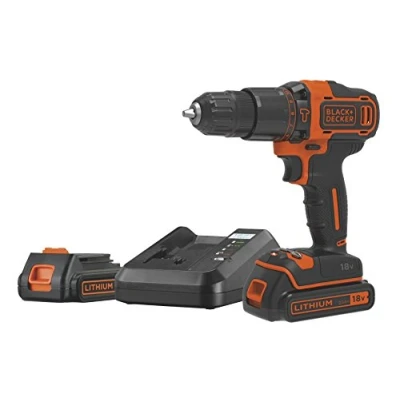 Image de BLACK+DECKER BDCHD18K1B2 QW Perceuse à percussion sans Fil 18V 2 batteries 1 Chargeur et coffret de Rangement