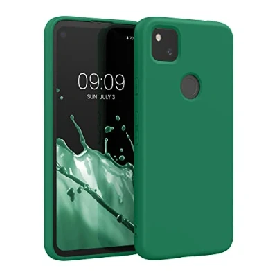 Image de kwmobile Housse Compatible avec Google Pixel 4a Coque de téléphone Souple et Fine en TPU Silicone Vert Vif