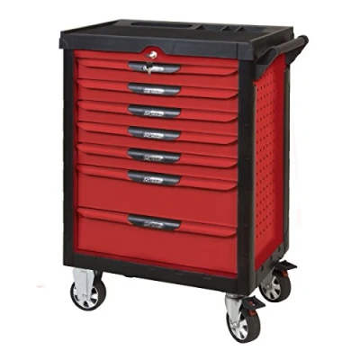 Image de KS Tools 809.0007 Servante d’Atelier Vide de la Gamme Ultimate Rouge Desserte Outils avec 7 Tiroirs à Ouverture Totale Système Fermeture Centralisée Glissière Roulements Billes