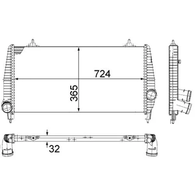 Image de MAHLE ORIGINAL CI 266 000P Intercooler CITROËN: C8 II, PEUGEOT: 807 MPV, FIAT: Ulysse II