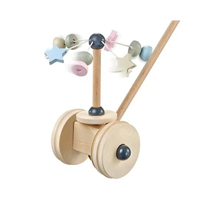 Image de Selecta 64018 Carrousel, jouet à tirer/pousser, roulettes, en bois, 20 cm