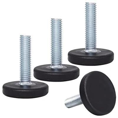 Image de SKIR&#039;CO Lot de 4 pieds nivellement M8 x 30 mm, ronds réglables en métal, tige filetée M8, pied coulissant