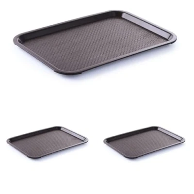 Image de HENDI Plateau de Service, Moyen, rectangulaire, Multi Usage, résistant jusqu&#039;à 80C, Fast Food, pour Servir Nourriture et Boissons, Restauration Rapide, 305x415x(H) 20mm, Brun, polypropylène