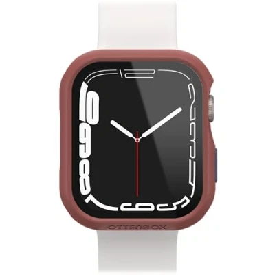 Image de Bumper OtterBox Eclipse avec Protecteur d&#039;écran intégré pour Apple Watch Series 9/8/7 41mm, Verre trempé, Antichoc, Anti Chute, Coque de Protection, élégant Watch, Rose/Rouge