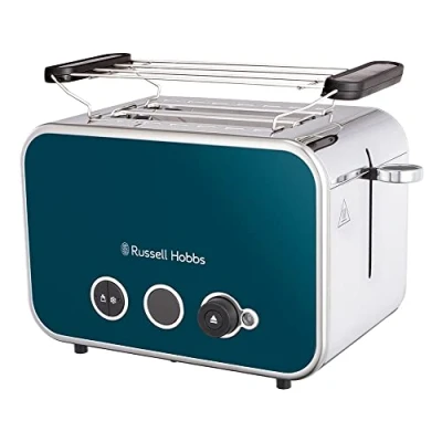 Image de Russell Hobbs Grille Pain [Design Retro Premium] Distinctions Océan (Pour 2 Tranches, 6 Niveaux de brunissage, Fonction Surélévation pour contrôle, Décongélation, Réchauffage, 1600W ) Toaster 26431 56