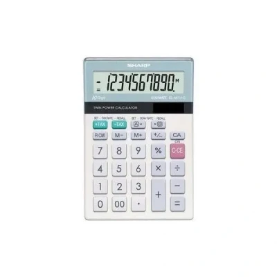 Image de Calculatrice de bureau SHARP EL M711GGY Écran LCD Alimentation par piles Couleur blanche