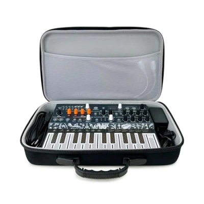 Image de Analog Cases PULSE Case pour Arturia MiniLab/MicroFreak/MicroBrute ou contrôleurs midi comparables (mallette de transport en EVA/nylon moulé durable, avec poignée caoutchouc robuste), noir
