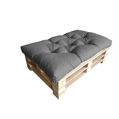 Image de chilly pilley Coussin De Palette EU Flocons Mousse pour Meublespalette Dossier Canapé Siège Latéral Ensemble Coussins Nombreuses (Coussin D&#039;assise 120 x 80 Gris)