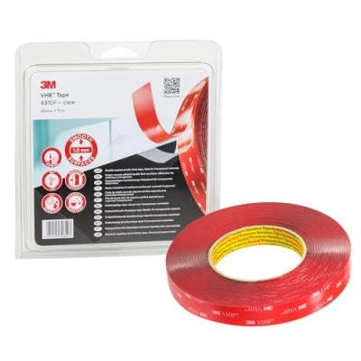 Image de 3M VHB 4910F, Ruban Adhésif Mousse Double Face Pour Créer Des Assemblages De Matériaux Transparents Ou Partout Où Un Collage Transparent Est Nécessaire Transparent, 11 m x 19 mm 1.0