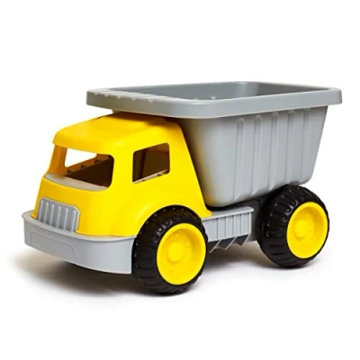 Image de Hape Jouet Plage Enfant Camion Benne qui Résiste aux UV 18 mois et plus Pour &amp; Bac à Sable Jaune Gris Garanti 5 ans