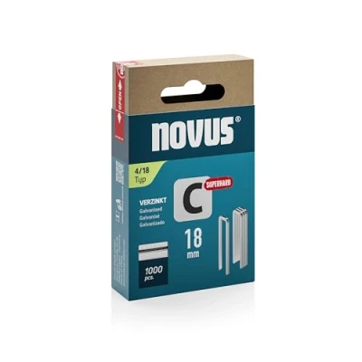 Image de Novus Tools Agrafes C 042 0802 Type 4 à couronne étroite Gris 18 mm