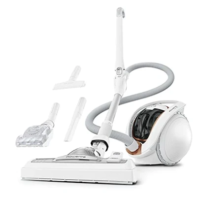 Image de Rowenta Aspirateur sans fil, Silencieux avec seulement 69 dB(A), Léger, Puissant Jusqu&#039;à 230 AW, Autonomie jusqu’à 90 min, 140 m2, 2 batteries amovibles, Flex, X Ô 160, Blanc IX7777EA