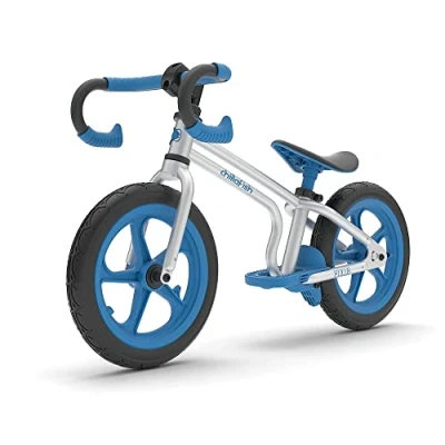 Image de Chillafish Fixie: draisienne au véritable look de vélo course pour les enfants 2 à 5 ans, pneus increvables 12 pouces, siège et guidon ajustable en hauteur, frein pied repose pied, bleu
