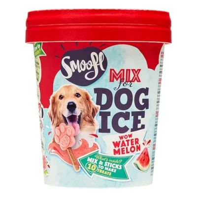 Image de Smoofl friandises pour Chien: Glace Chiens Friandise rafraichissante Chien végan et sans additives à l&#039;eau prêt en 60 Secondes Goût pastèque