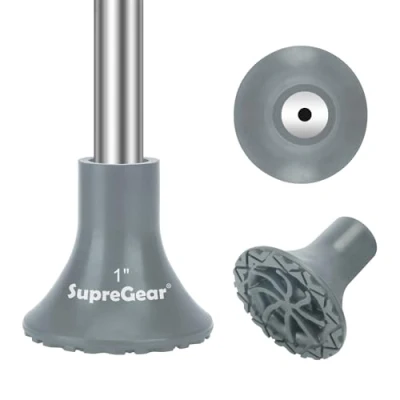 Image de supregear Embout de Canne Remplacement, en Caoutchouc Antidérapant Extrême Adhérence 25 mm pour Tous Types Terrains Accessoire Pliante Décalée Quad Pod/Tripod