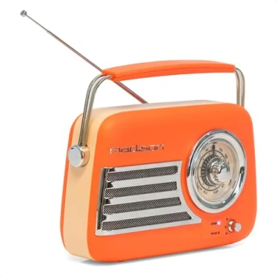 Image de Madison FREESOUND VR40OR mat Radio vintage 30W sur batterie longue autonomie Bluetooth, USB &amp; FM Orange Vintage, nostalgie, rétro