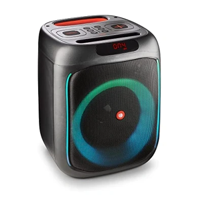 Image de NGS Wild Swag Enceinte Puissante, Enceite Portable Compatible avec la Technologie Bluetooth 5.0, True Wireless Stereo, Lumières et Écran LED, Entrée USB, Audio TF Auxiliaire, 24x23x30 cm, 80 W