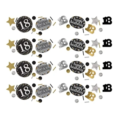 Image de Confetti étincelant argent or 18 ans