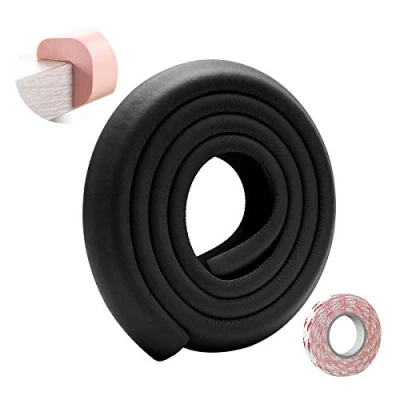 Image de SONARIN Protection d&#039;Angles et Rebords pour Bébés,2M / 6.6ft Corner Protections de bord table meubles en forme L avec ruban adhésif fort,Protections rebords(Noir)