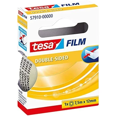 Image de TESA Lot de 2 Rubans adhésif double face transparent 12 mm x 7,5 m