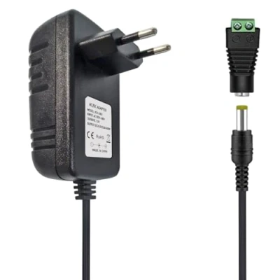 Image de Tesfish 24V 2A Alimentation Adaptateur 48W Transformateurs 5,5 x 2,1/2,5mm pour CCTV caméra, routeur, Bande Lumineuse LED 5050 2835