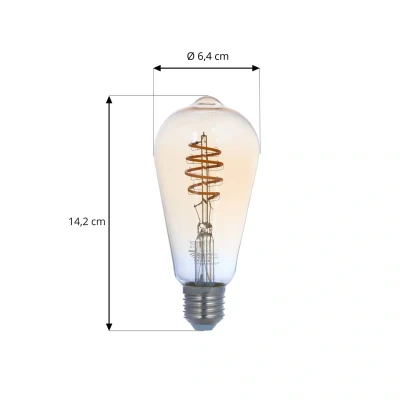 Image de LUUMR Smart ampoule LED E27 ST64 ambre 4,9W Tuya WLAN