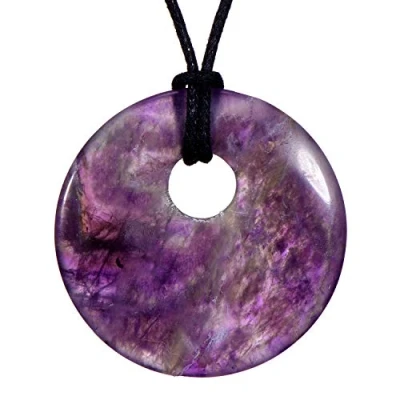 Image de Morella Femme Collier 80 cm avec Donut Pendentif Pierre Précieuse Améthyste dans Petit Sac