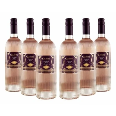 Image de Canti Pinot Grigio D.O.C. Friuli Ramato, Vin Rosè Sec Italien 12,5%, Fraîcheur en bouche, compense la douceur et permet d&#039;atteindre un équilibre gustatif complet, 6x750 ml